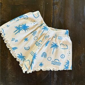 ZARA girls Tropical Print Shorts with Blue Accents